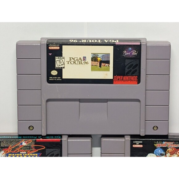 Super Nintendo SNES Games Lot Bundle 5 games - Sports Themed NBA NHL Madden PGA - Picture 4 of 13